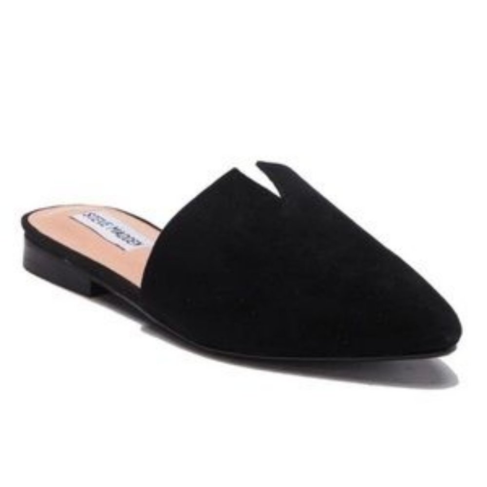 Steve Madden Ally Black Suede Mule Slip On Shoes Size 9